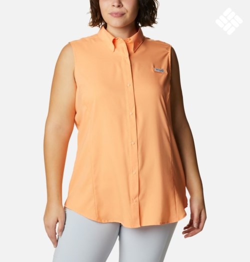 Columbia PFG Tamiami Ermeløse Skjorte Dame Oransje | Plus Size 41760U